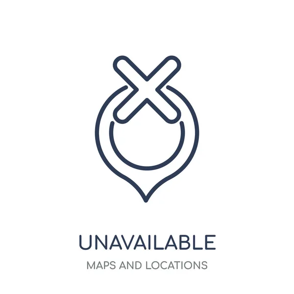 Недоступная Иконка Location Недоступный Дизайн Линейных Символов Местоположения Карт Коллекции — стоковый вектор
