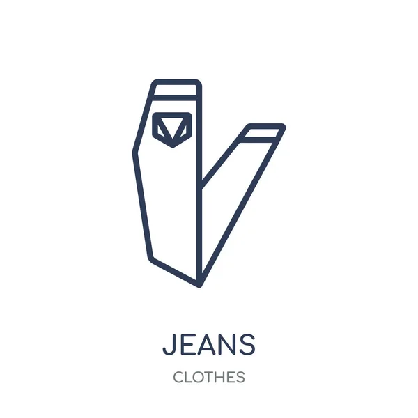 Ikona Džíny Džíny Lineární Symbol Design Kolekce Oblečení Jednoduchý Přehled — Stockový vektor