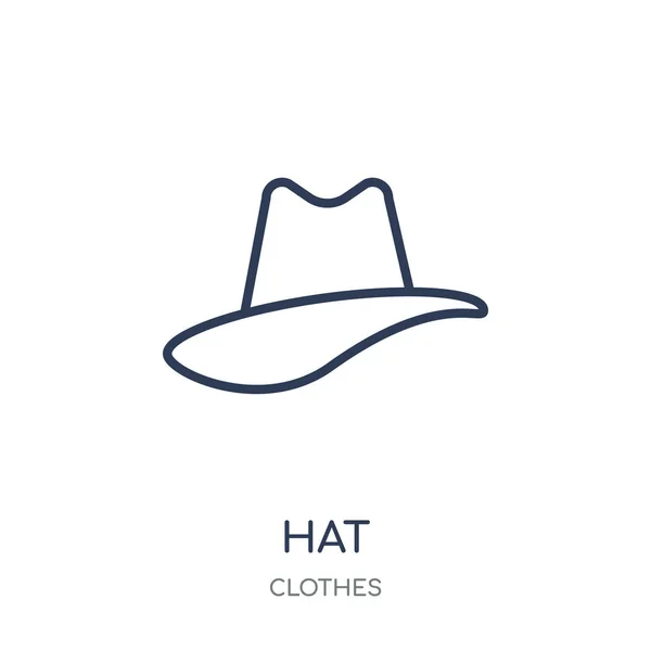 Icona Del Cappello Cappello Lineare Simbolo Della Collezione Clothes Illustrazione — Vettoriale Stock