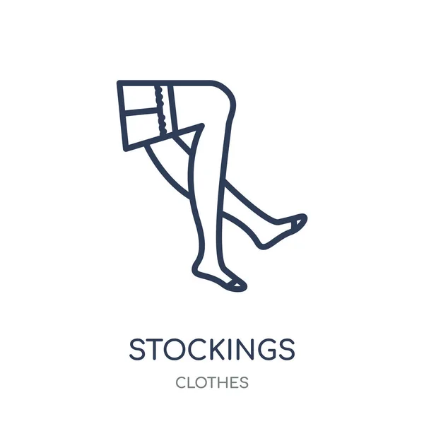 Ikona Punčochy Punčochy Lineární Symbol Design Kolekce Oblečení Jednoduchý Přehled — Stockový vektor