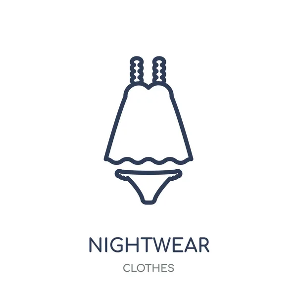 Noční Prádlo Ikona Noční Prádlo Lineární Symbol Design Kolekce Oblečení — Stockový vektor