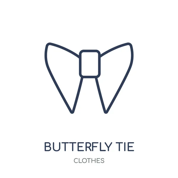 Ícone Gravata Borboleta Borboleta Tie Design Símbolo Linear Coleção Roupas —  Vetores de Stock