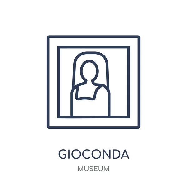 Icono Gioconda Gioconda Diseño Símbolo Lineal Colección Del Museo Esquema — Vector de stock