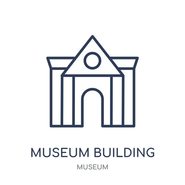 Museet Byggnaden Ikonen Museibyggnaden Linjär Symbol Design Från Museets Samling — Stock vektor