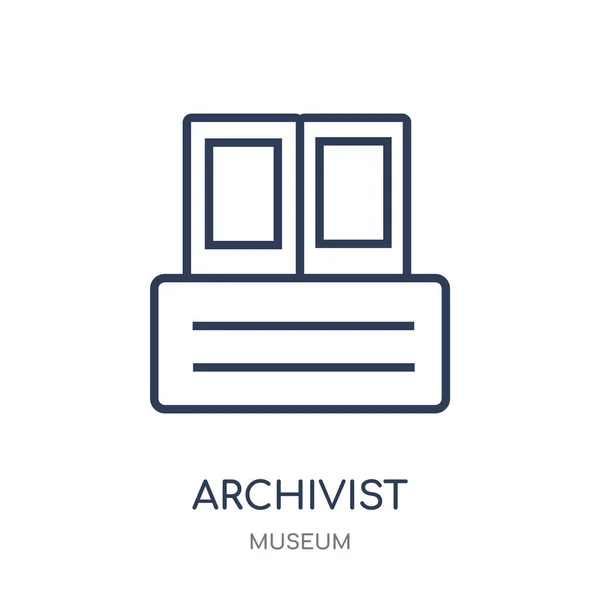 Het Pictogram Van Archivaris Archivaris Lineaire Symbool Design Uit Museumcollectie — Stockvector