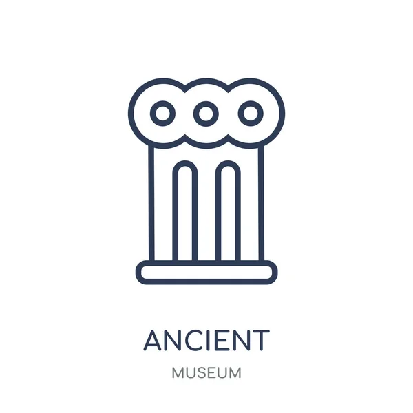 Starożytnych Ikona Starożytny Symbol Liniowy Wzór Kolekcji Muzeum Proste Konspektu — Wektor stockowy