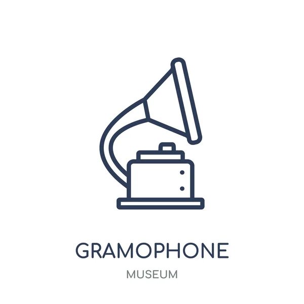 Het Pictogram Van Grammofoon Gramophone Lineaire Symbool Design Uit Museumcollectie — Stockvector