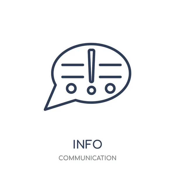 Icono Información Info Diseño Símbolo Lineal Colección Comunicación Esquema Simple — Vector de stock
