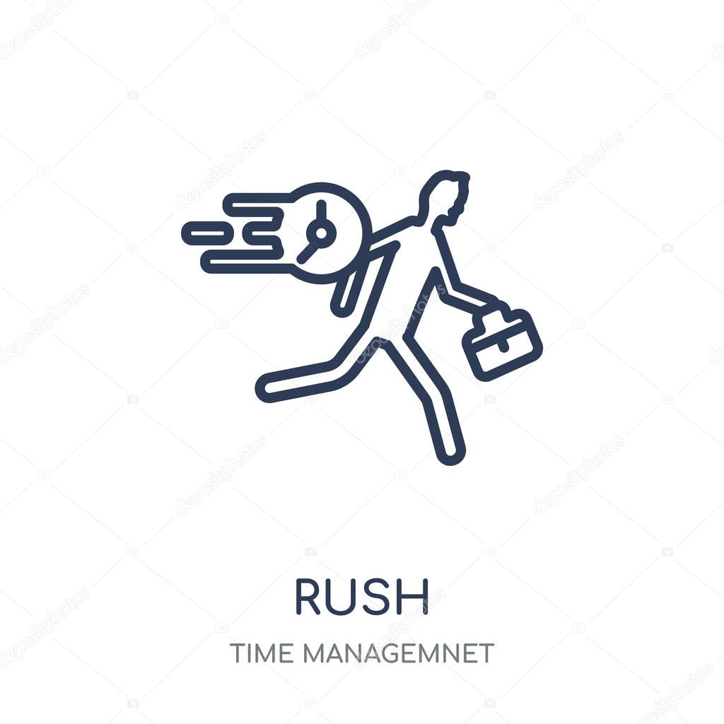 Rush icon. Rush linear symbol design from Time managemnet collection.