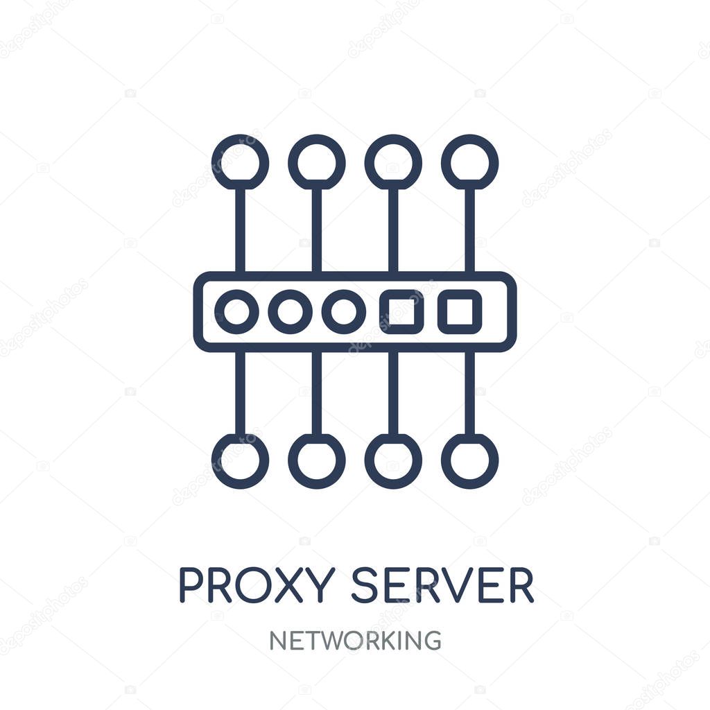 proxy server icon. proxy server linear symbol design from Networking collection. Simple outline element vector illustration on white background.
