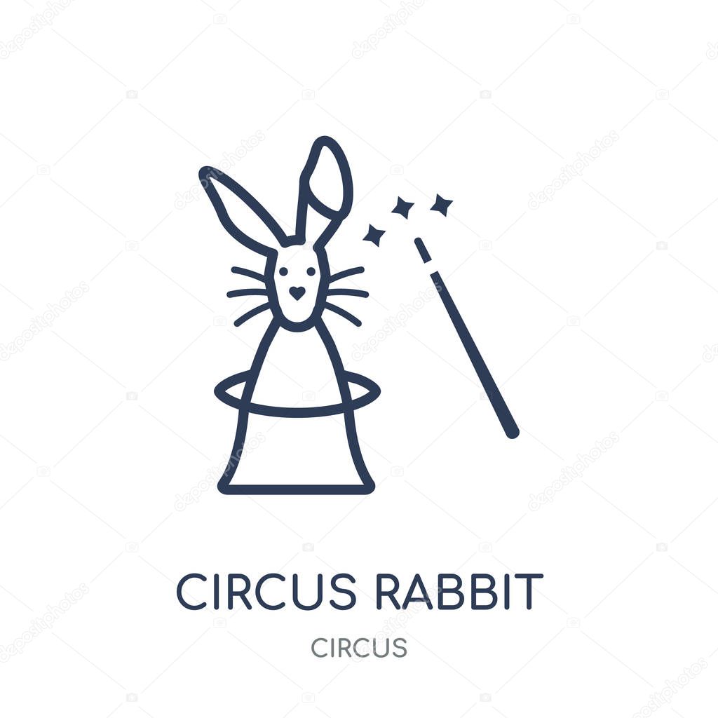Circus Rabbit icon. Circus Rabbit linear symbol design from Circus collection. Simple outline element vector illustration on white background.