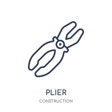 Pense simgesi. Pense doğrusal sembolü tasarım inşaat koleksiyonundan. Beyaz arka plan üzerinde basit anahat öğesi vektör çizim.