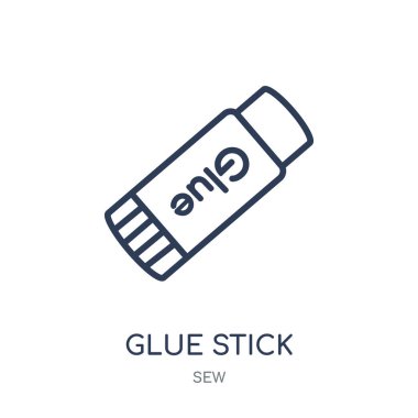 Tutkal sopa simgesi. Tutkal sopa doğrusal sembolü tasarım Sew koleksiyonundan. Beyaz arka plan üzerinde basit anahat öğesi vektör çizim.