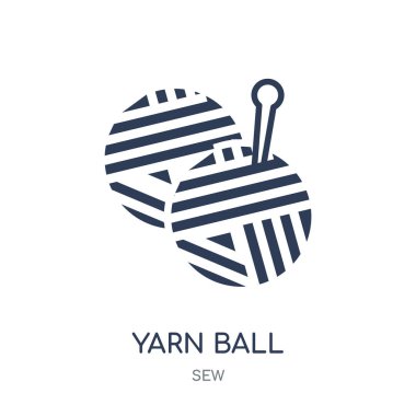 İplik top simgesi. İplik topu doğrusal sembolü tasarım Sew koleksiyonundan. Beyaz arka plan üzerinde basit anahat öğesi vektör çizim.