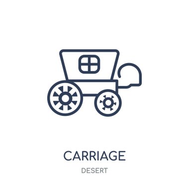 Taşıma simgesi. Çöl koleksiyonundan taşıma doğrusal sembolü tasarım. Beyaz arka plan üzerinde basit anahat öğesi vektör çizim.