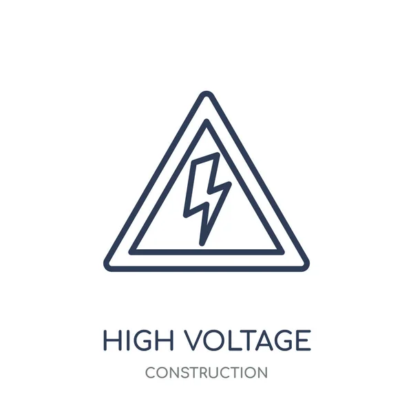 Pictogram Voor Hoge Spanning Hoogspanning Lineaire Symbool Ontwerp Uit Bouw — Stockvector