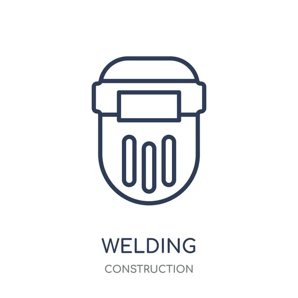 Ícone Soldadura Projeto Símbolo Linear Soldagem Coleção Construção Desenho Simples —  Vetores de Stock