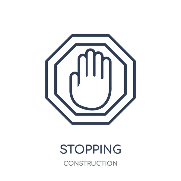 Stoppsymbol Stoppen Linearer Symbolgestaltung Aus Der Baukollektion Einfache Darstellung Von — Stockvektor