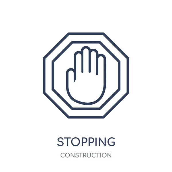 Stopping Icon Stopping Linear Symbol Design Construction Collection Simple Outline — Stock Vector