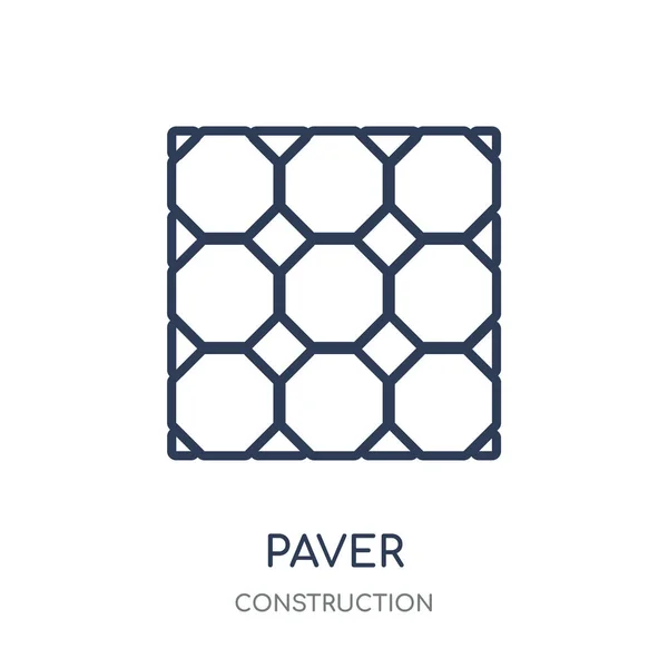 Значок Павера Линейный Дизайн Символов Paver Коллекции Construction Простая Иллюстрация — стоковый вектор