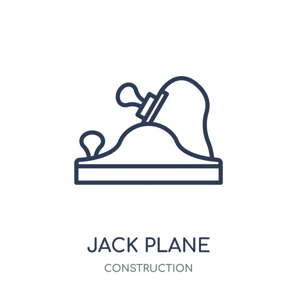 杰克飞机图标 杰克平面线性符号设计从建设集合 简单的大纲元素向量例证在白色背景 — 图库矢量图片