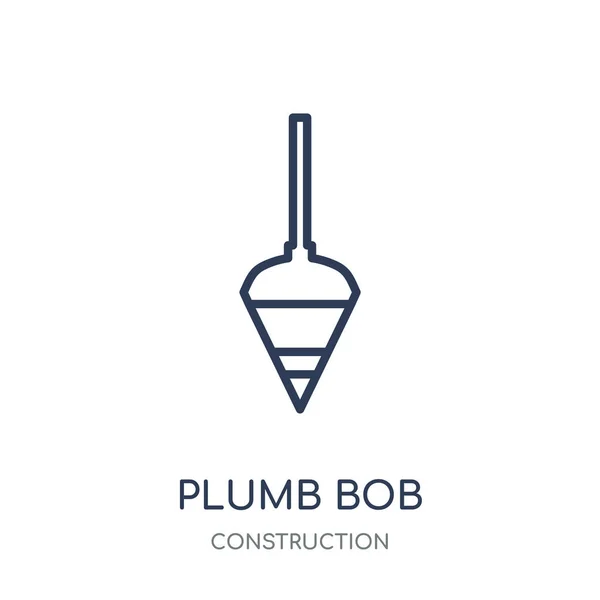 Ícone Prumo Plumb Bob Design Símbolo Linear Coleção Construção Desenho —  Vetores de Stock