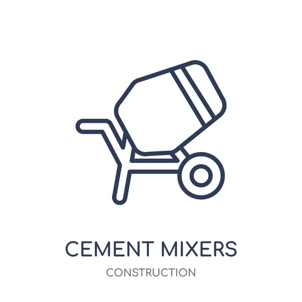 Cementblandare Ikonen Cementblandare Linjär Symbol Design Från Konstruktion Samling Enkel — Stock vektor