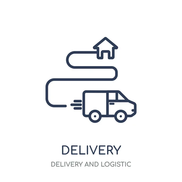 Delivery Destination Icon Delivery Destination Linear Symbol Design Delivery Logistic — Stock Vector