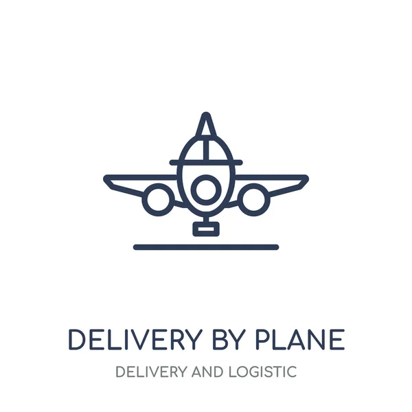 Delivery Plane Icon Delivery Plane Linear Symbol Design Delivery Logistic — Stock Vector
