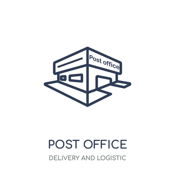 Ταχυδρομικό Γραφείο Εικονίδιο Ταχυδρομικό Γραφείο Σύμβολο Γραμμική Σχεδίαση Από Την — Διανυσματικό Αρχείο