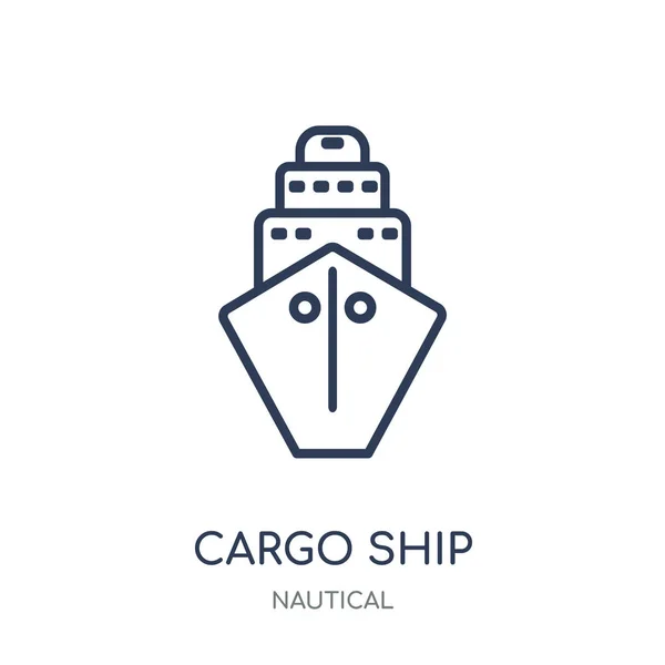Cargo Ship Front View icon. Cargo Ship Front View linear symbol design from Nautical collection. Simple outline element vector illustration on white background.