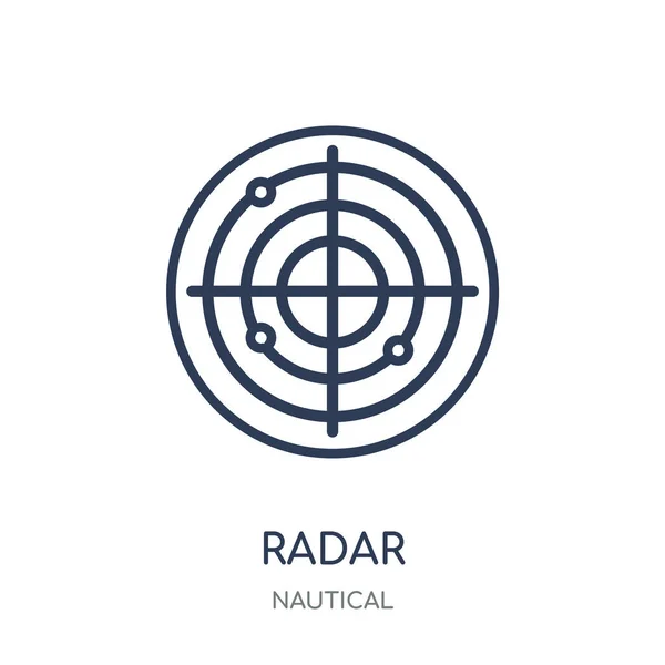 Ícone Radar Desenho Símbolo Linear Radar Coleção Náutica Desenho Simples —  Vetores de Stock