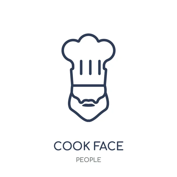 Icona Della Faccia Cuoco Cuoco Volto Lineare Simbolo Design Della — Vettoriale Stock