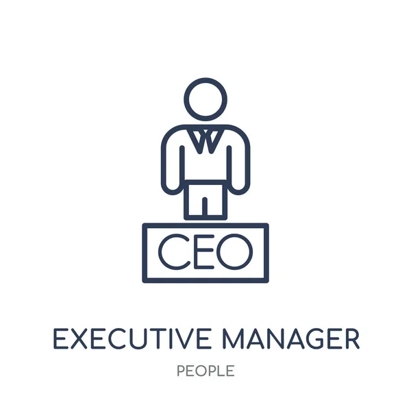 Ícone Gerente Executivo Executive Manager Design Símbolos Lineares Coleção People — Vetor de Stock