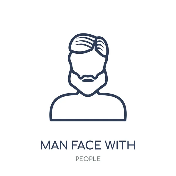 Visage Homme Avec Icône Barbe Visage Homme Avec Barbe Design — Image vectorielle