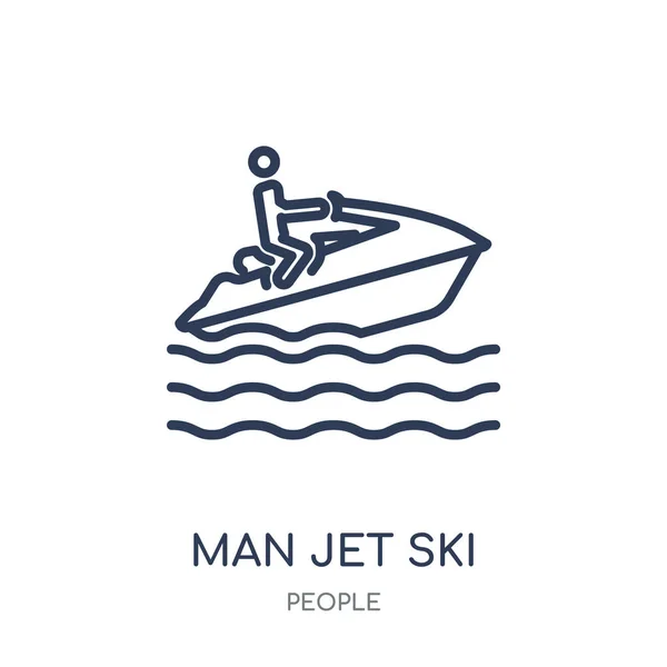 man Jet ski icon. man Jet ski linear symbol design from People collection. Simple outline element vector illustration on white background.