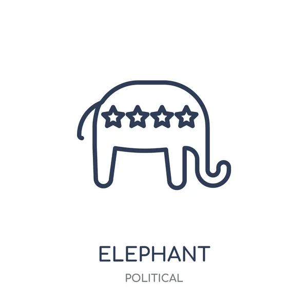 Icône Symbole Linéaire Républicain Éléphant Symbole Républicain Éléphant Symbole Design — Image vectorielle