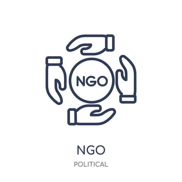 Icono Ngo Diseño Símbolo Lineal Ngo Colección Political Esquema Simple — Vector de stock