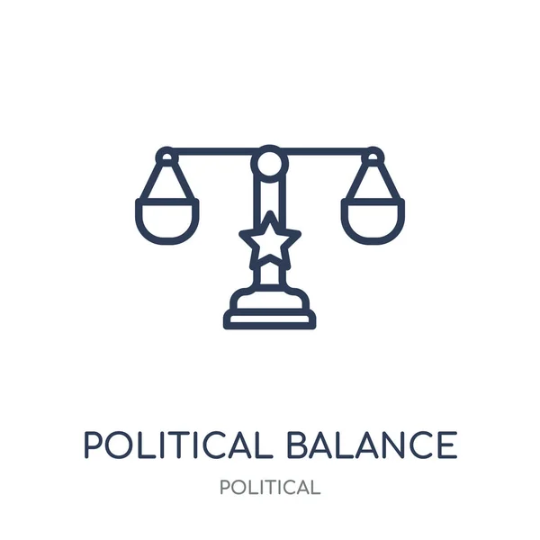 Icono Del Equilibrio Político Político Equilibrio Diseño Símbolo Lineal Colección — Vector de stock