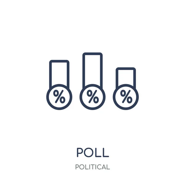 投票アイコン 政治的なコレクションから線形シンボル デザインをポーリングします 白い背景の上の簡単なアウトライン要素ベクトル図 — ストックベクタ
