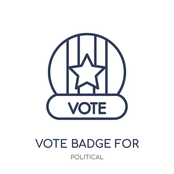 Голосувати Значок Політичних Виборів Голосувати Лінійний Дизайн Лінійних Символів Політичної — стоковий вектор