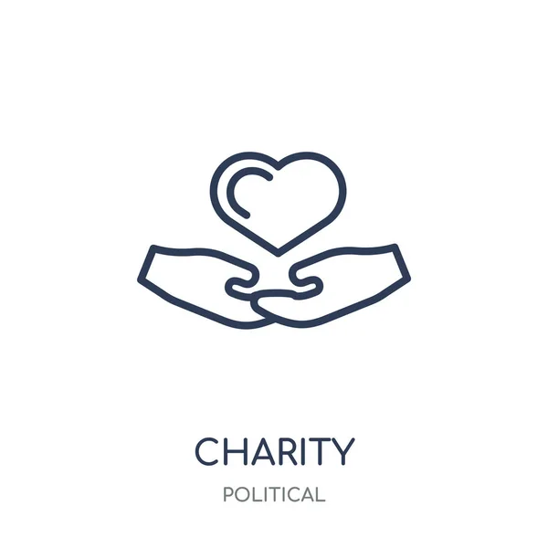 Икона Милосердия Линейный Дизайн Символа Благотворительности Политической Коллекции Простая Иллюстрация — стоковый вектор