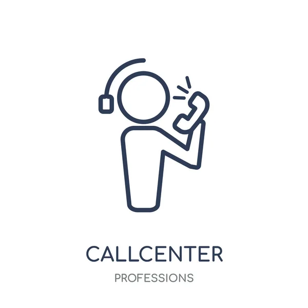 Kald Center Ikon Callcenter Lineær Symbol Design Fra Professions Kollektion – Stock-vektor