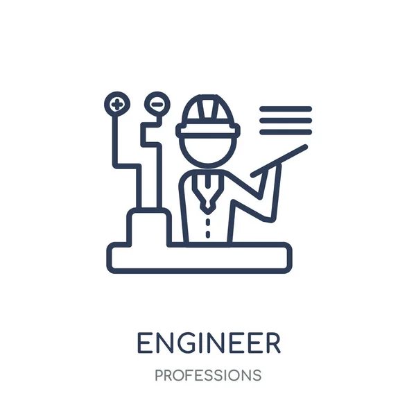 Іконка Інженера Інженер Лінійний Дизайн Символів Колекції Професії Проста Контурна — стоковий вектор