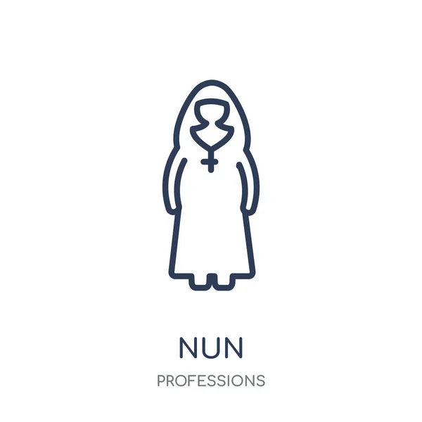 Ikon Nun Nun Desain Simbol Linear Dari Koleksi Professions Ilustrasi - Stok Vektor