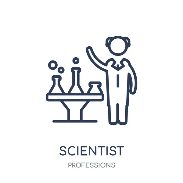 Scientist Icon Scientist Linear Symbol Design Professions Collection Simple Outline — Stock Vector