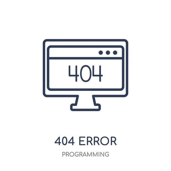 404 エラー アイコン プログラミング コレクションから 404 エラー線形シンボル デザイン 白い背景の上の簡単なアウトライン要素ベクトル図 — ストックベクタ