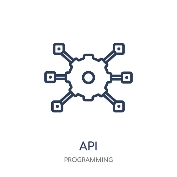 Api Api 线性符号设计从编程集合 简单的大纲元素向量例证在白色背景 — 图库矢量图片