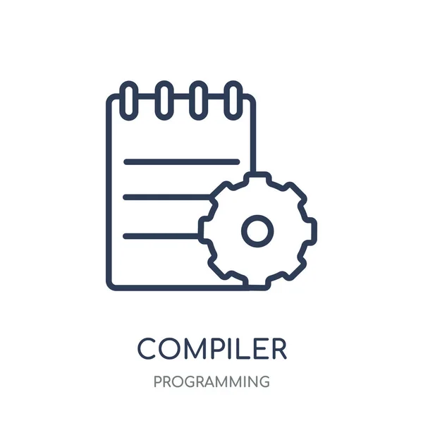 Ícone Compilador Projeto Símbolo Linear Compilador Coleção Programação Desenho Simples —  Vetores de Stock