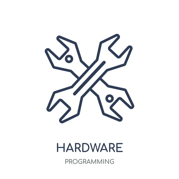 Icono Hardware Diseño Símbolos Lineales Hardware Colección Programming Esquema Simple — Archivo Imágenes Vectoriales